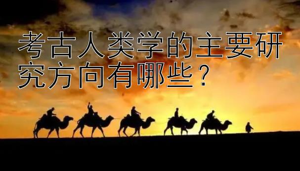 考古人类学的主要研究方向有哪些？