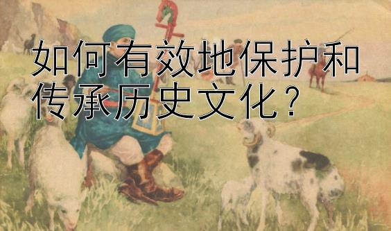 如何有效地保护和传承历史文化？