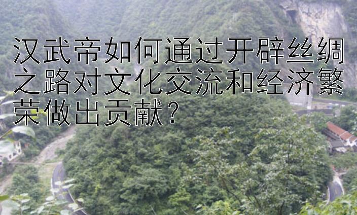 汉武帝如何通过开辟丝绸之路对文化交流和经济繁荣做出贡献？