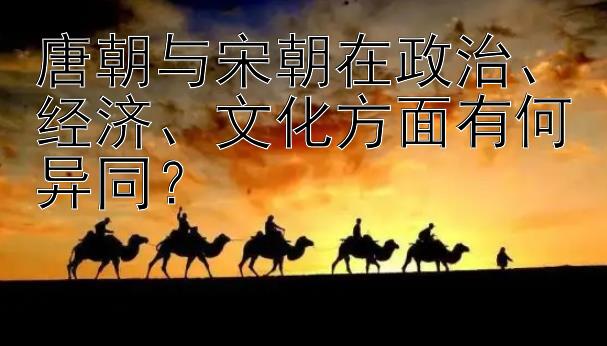 唐朝与宋朝在政治、经济、文化方面有何异同？