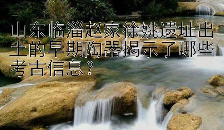 山东临淄赵家徐姚遗址出土的早期陶器揭示了哪些考古信息？