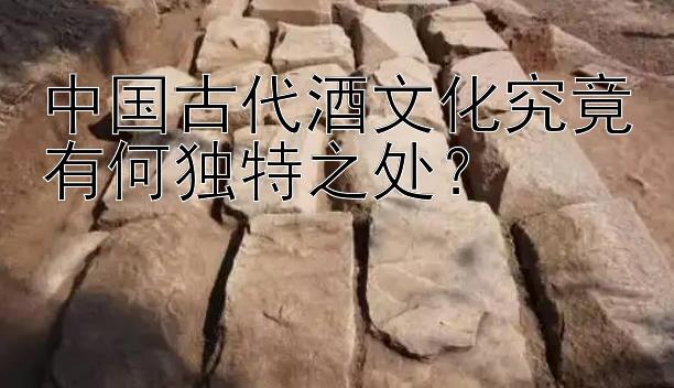 中国古代酒文化究竟有何独特之处？