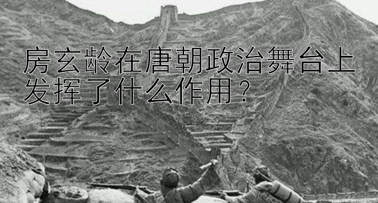 房玄龄在唐朝政治舞台上发挥了什么作用？