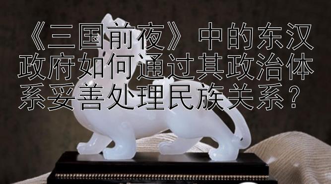 《三国前夜》中的东汉政府如何通过其政治体系妥善处理民族关系？