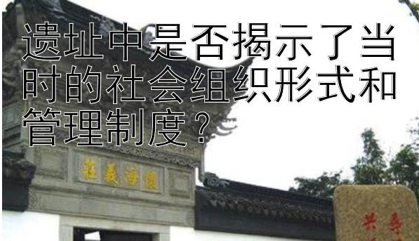 遗址中是否揭示了当时的社会组织形式和管理制度？