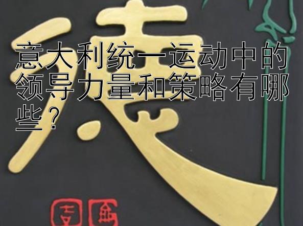 意大利统一运动中的领导力量和策略有哪些？