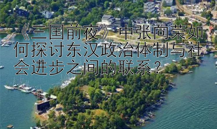 《三国前夜》中张向荣如何探讨东汉政治体制与社会进步之间的联系？