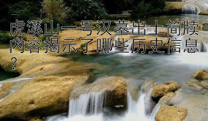 虎溪山一号汉墓出土简牍内容揭示了哪些历史信息？