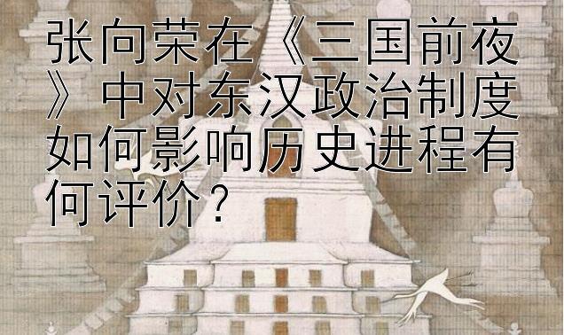 张向荣在《三国前夜》中对东汉政治制度如何影响历史进程有何评价？