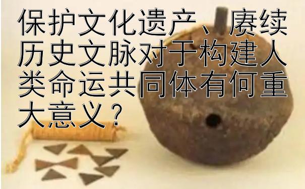 保护文化遗产、赓续历史文脉对于构建人类命运共同体有何重大意义？