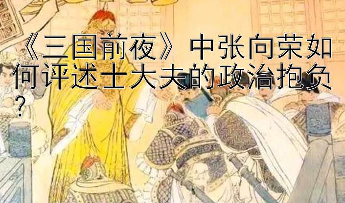 《三国前夜》中张向荣如何评述士大夫的政治抱负？