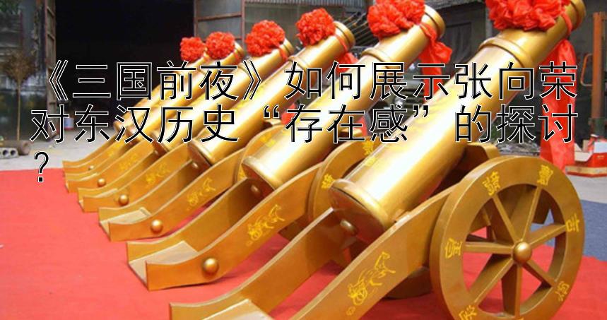 《三国前夜》如何展示张向荣对东汉历史“存在感”的探讨？