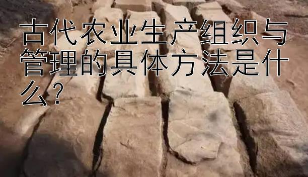 古代农业生产组织与管理的具体方法是什么？