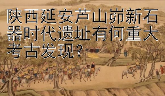 陕西延安芦山峁新石器时代遗址有何重大考古发现？