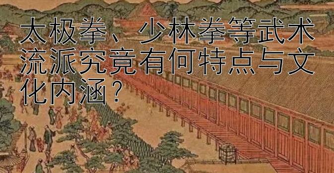 太极拳少林拳等武术流派究竟有何特点与文化内涵？